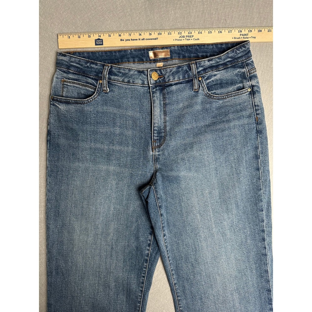 KUT from the Kloth Sienna Wide Leg High Rise Cuffed Crop Jeans Blue 14W - Picture 5 of 8